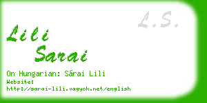 lili sarai business card